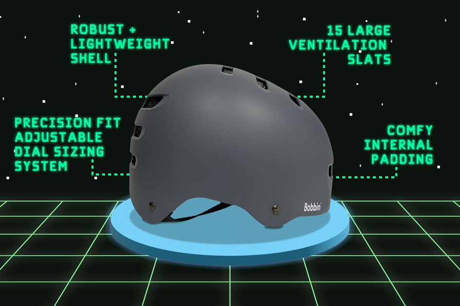 Dial Fit Bobbin Bikes Helmets Bobbin Arcade Bike Helmet Stone