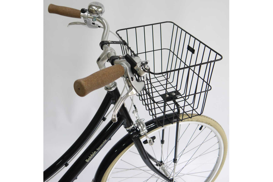 Panier de vélo avant avec poignée V BIKE en métal noir + fixation