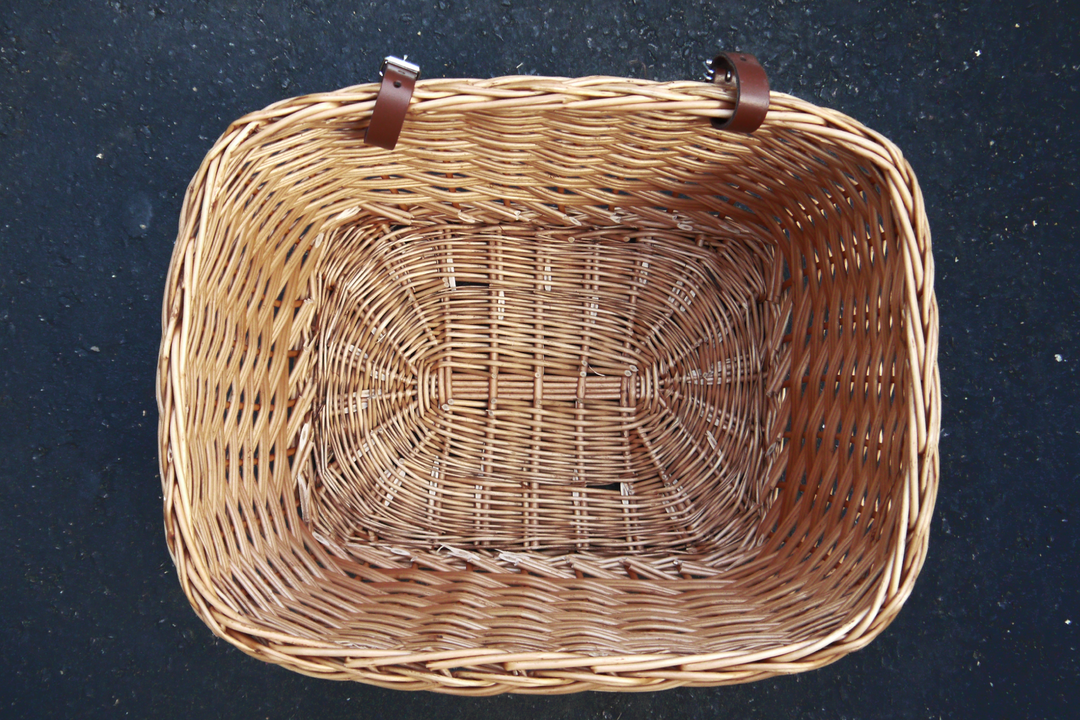 Large wicker bike basket shop