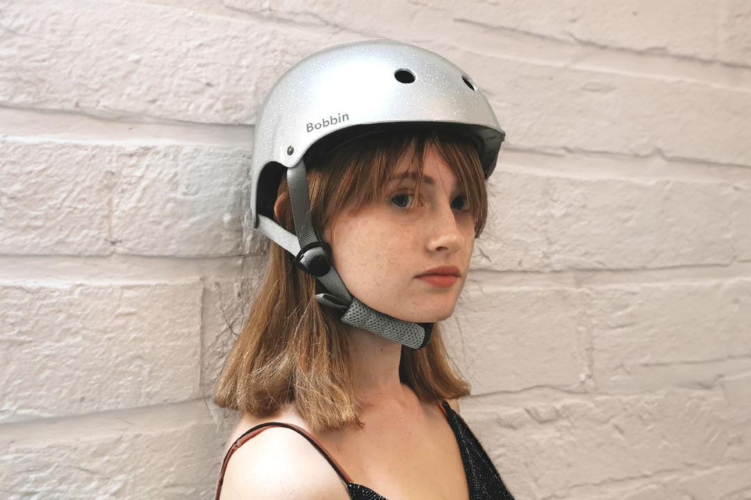 fahrradhelm damen glitzer Bobbin Disco Fahrradhelm Silber | Größe S/M & M/L