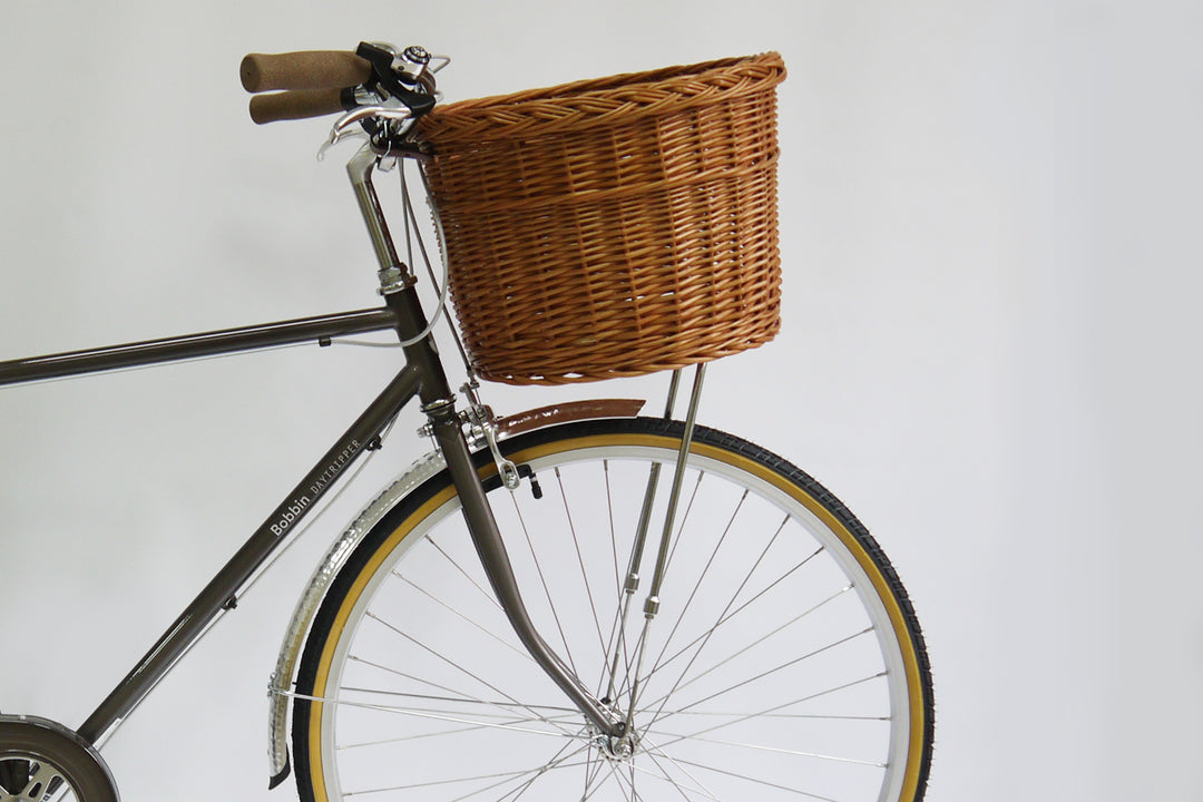 Wicker fashion bicycle baskets front