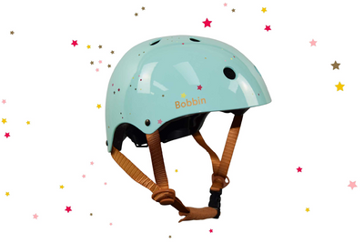 Starling Bike Helmet Green with Multi Stars