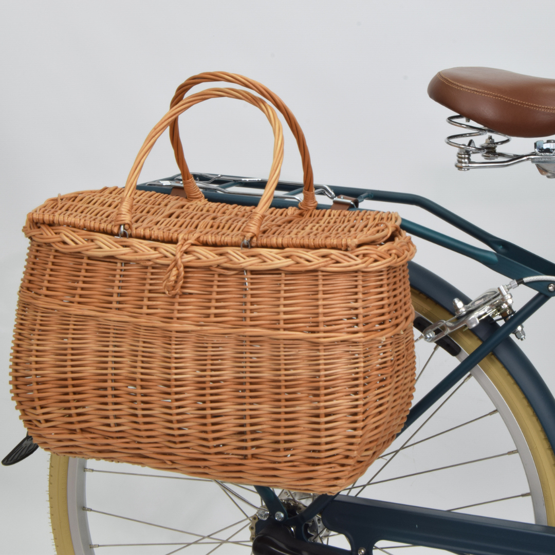 Rear Woven Bike Basket Rear Bicycle Basket Large Dogs, Handmade
