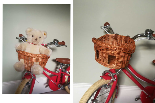 Bobbin Teddy Wicker Basket Bring Teddy On The Bike Ride